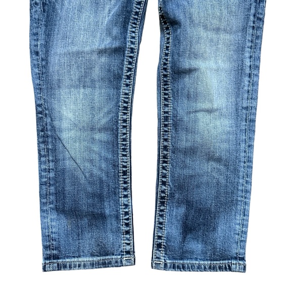 Women’s Y2K Miss Me Cuffed Capri Blue Denim Jeans Size 26 - Picture 2 of 8